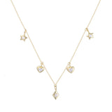 925 Sterling Silver Choker Chain Zircon Gothic Dainty Necklace Pendant