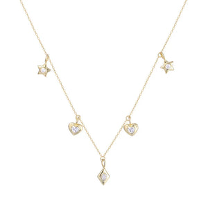 925 Sterling Silver Choker Chain Zircon Gothic Dainty Necklace Pendant