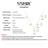 925 Sterling Silver Choker Chain Zircon Gothic Dainty Necklace Pendant