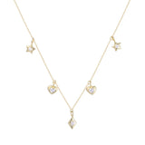 925 Sterling Silver Choker Chain Zircon Gothic Dainty Necklace Pendant