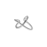 Minimalist X-shaped Clip On Earrings 925 Sterling Silver Jewelry