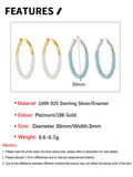 S'STEEL Enamel Hoop Earrings 925 Sterling Silver Jewelry
