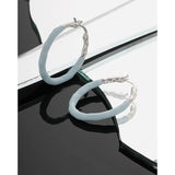 S'STEEL Enamel Hoop Earrings 925 Sterling Silver Jewelry