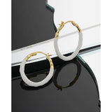 S'STEEL Enamel Hoop Earrings 925 Sterling Silver Jewelry