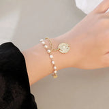 S'STEEL Pearl Bracelets Sterling Silver 925 Portrait Pendants Bracelet