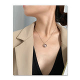 Steel Pearl Pendant Necklace Gift For Women 925 Sterling Silver Chain