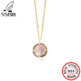 Steel Pearl Pendant Necklace Gift For Women 925 Sterling Silver Chain