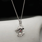 S925 Silver Zircon Witch Necklace Personalized Pendant