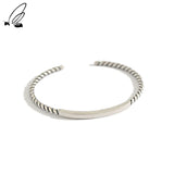 925 Silver Twisted Rope Tube Bangle Bracelet for Women