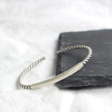 925 Silver Twisted Rope Tube Bangle Bracelet for Women