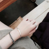 925 Silver Twisted Rope Tube Bangle Bracelet for Women