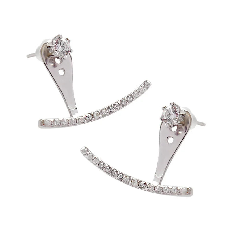 S'STEEL Pure Silver 925 Minimalist Earrings Zircon Wedding Accessories