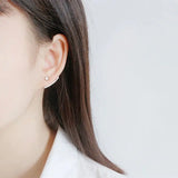 S'STEEL Pure Silver 925 Minimalist Earrings Zircon Wedding Accessories