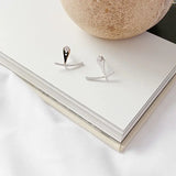 S'STEEL Pure Silver 925 Minimalist Earrings Zircon Wedding Accessories