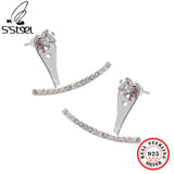 S'STEEL Pure Silver 925 Minimalist Earrings Zircon Wedding Accessories