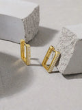 925 Silver Hoop Earrings with Zircon for Women's Party