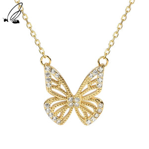 S'STEEL Butterfly Fairy Necklace 925 Sterling Silver Pendant