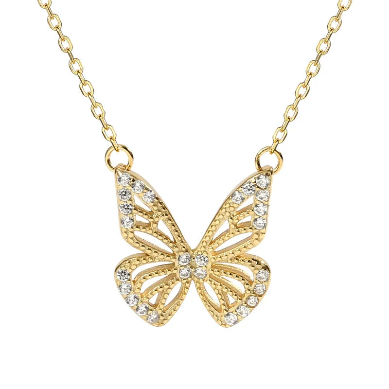S'STEEL Butterfly Fairy Necklace 925 Sterling Silver Pendant