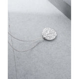 S'STEEL Round Card Zircon Necklace Sterling Silver S925 Chains Necklaces Y2K