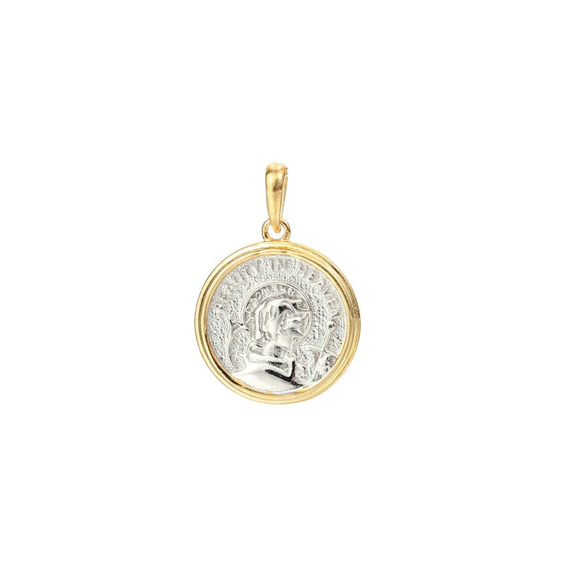 S'STEEL Round Pendant 925 Sterling Silver Portrait Pendant