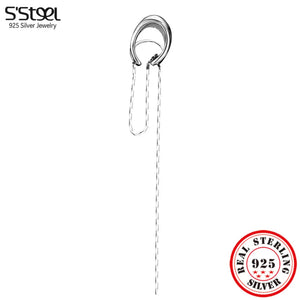 S925 Sterling Silver Earrings For Women Clip On Earings Long Tassel Earcuff