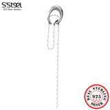 S925 Sterling Silver Earrings For Women Clip On Earings Long Tassel Earcuff