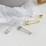 Safety Pin Hoop Earrings 18K 925 Sterling Silver Minimalist Jewelry