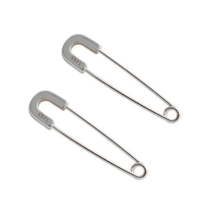 Safety Pin Hoop Earrings 18K 925 Sterling Silver Minimalist Jewelry
