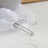 Safety Pin Hoop Earrings 18K 925 Sterling Silver Minimalist Jewelry
