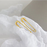 Safety Pin Hoop Earrings 18K 925 Sterling Silver Minimalist Jewelry