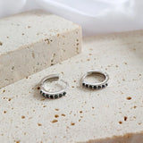 S'STEEL Zircon 925 Sterling Silver Earring Gift For Women Niche Hoop Earrings