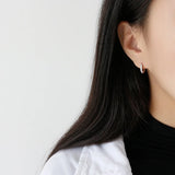 S'STEEL Zircon 925 Sterling Silver Earring Gift For Women Niche Hoop Earrings