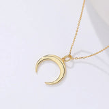 S'STEEL Silver 925 Real Crescent Moon Pendant Chokers Necklaces