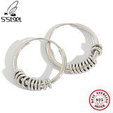 S'STEEL Silver Pure 925 Hoop Earrings Gift For Women Boho Jewelry