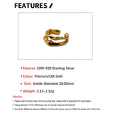 925 Silver Ear Cuffs for Women - Hollow Clip On Earrings Jewelry