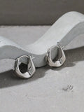 S'STEEL Tremella Button Sterling Silver 925 Hoop Earrings