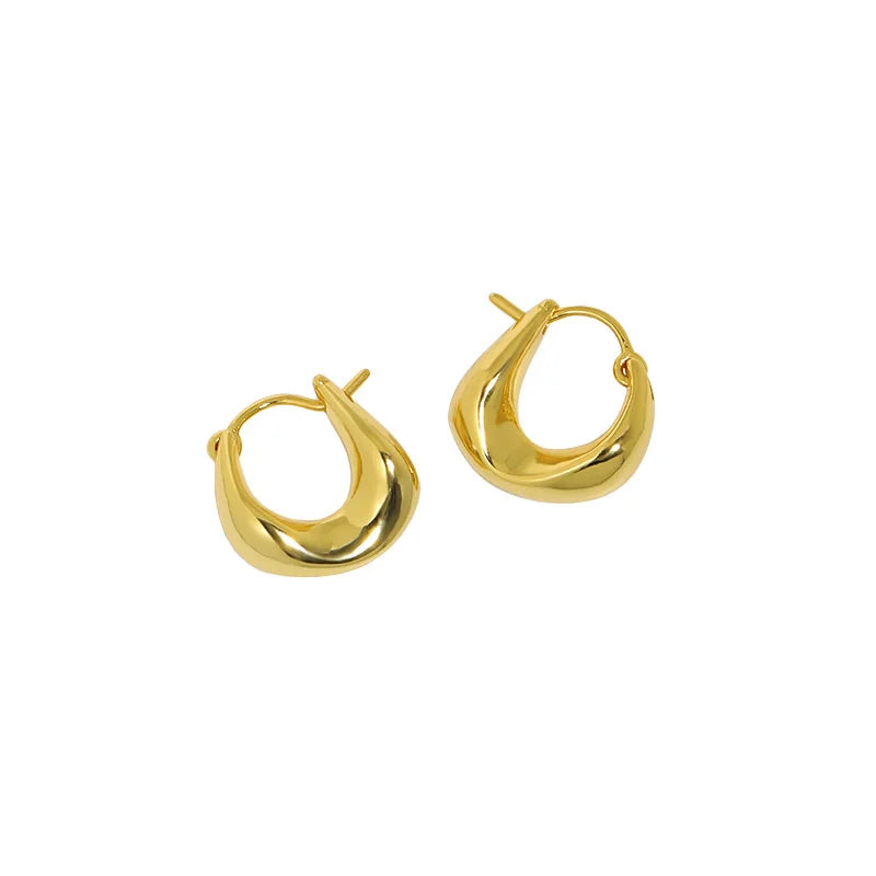 S'STEEL Tremella Button Sterling Silver 925 Hoop Earrings