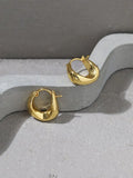 S'STEEL Tremella Button Sterling Silver 925 Hoop Earrings