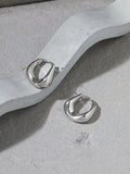 S'STEEL Tremella Button Sterling Silver 925 Hoop Earrings