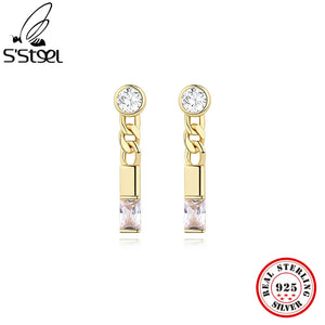 925 Silver Bohemian Drop Earrings For Women Piercing Jewelry