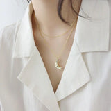 S'STEEL 925 Silver Moon Clavicle Chain Neck Choker