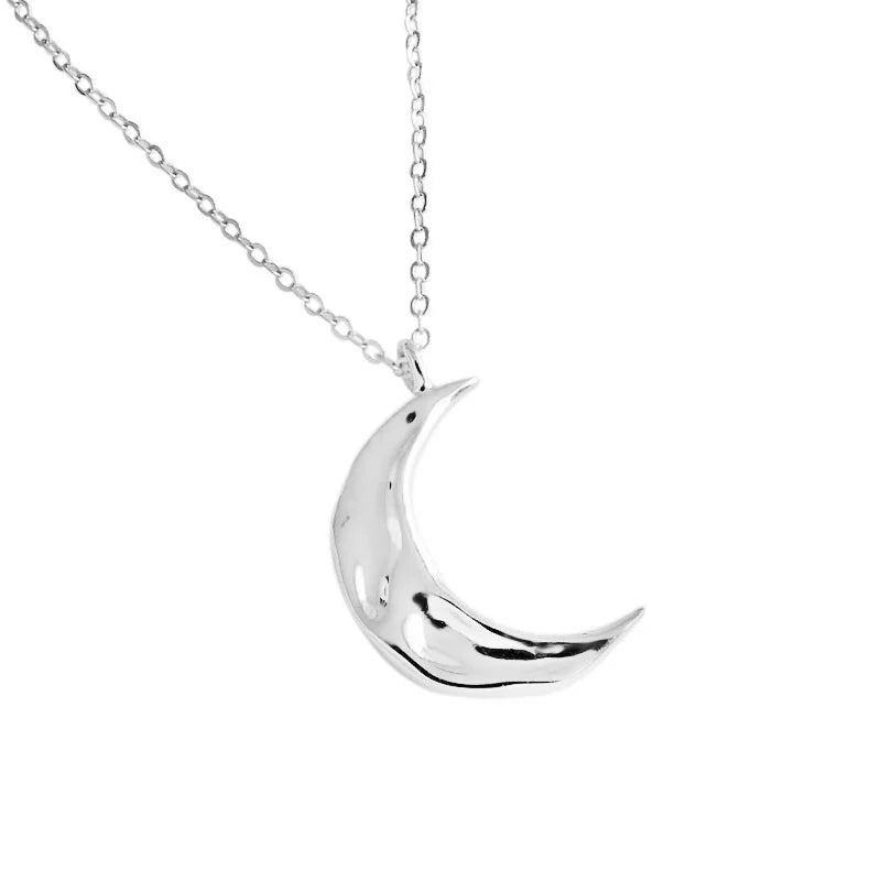 S'STEEL 925 Silver Moon Clavicle Chain Neck Choker