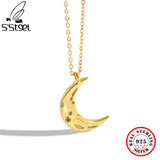 S'STEEL 925 Silver Moon Clavicle Chain Neck Choker