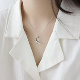 S'STEEL 925 Silver Moon Clavicle Chain Neck Choker