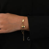 925 Silver Heart Chain Bracelet Minimalist Gothic Jewelry