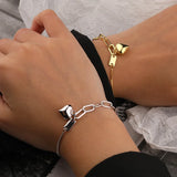 925 Silver Heart Chain Bracelet Minimalist Gothic Jewelry