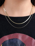 Sterling Silver 925 Clavicle Necklace Minimalist Choker Snake Chain