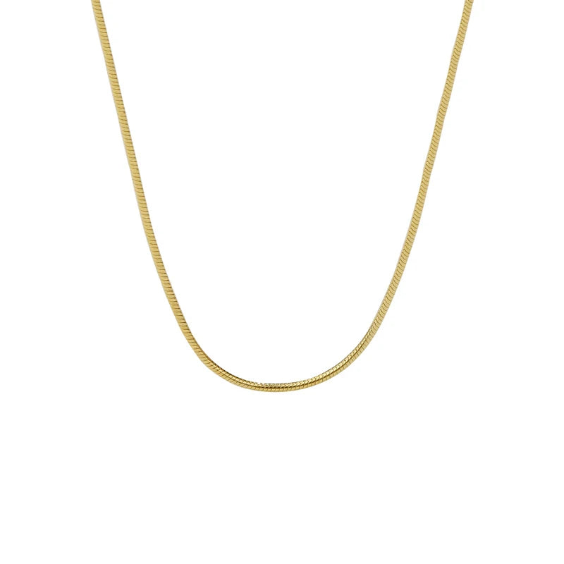 Sterling Silver 925 Clavicle Necklace Minimalist Choker Snake Chain