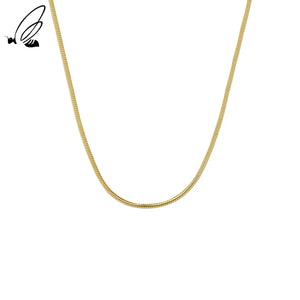 Sterling Silver 925 Clavicle Necklace Minimalist Choker Snake Chain