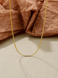 Sterling Silver 925 Clavicle Necklace Minimalist Choker Snake Chain